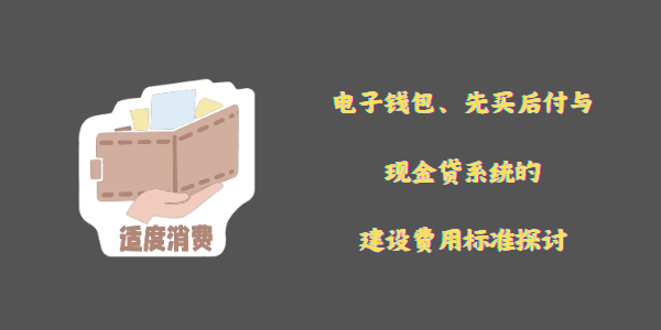 电子钱包系统、先买后付系统与现金贷系统的建设费用标准探讨